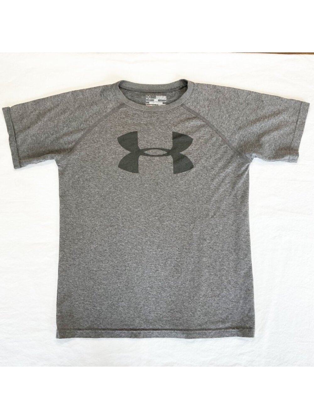 Under Armour Youth Loose HeatGear Gray Logo T-Shirt Size M